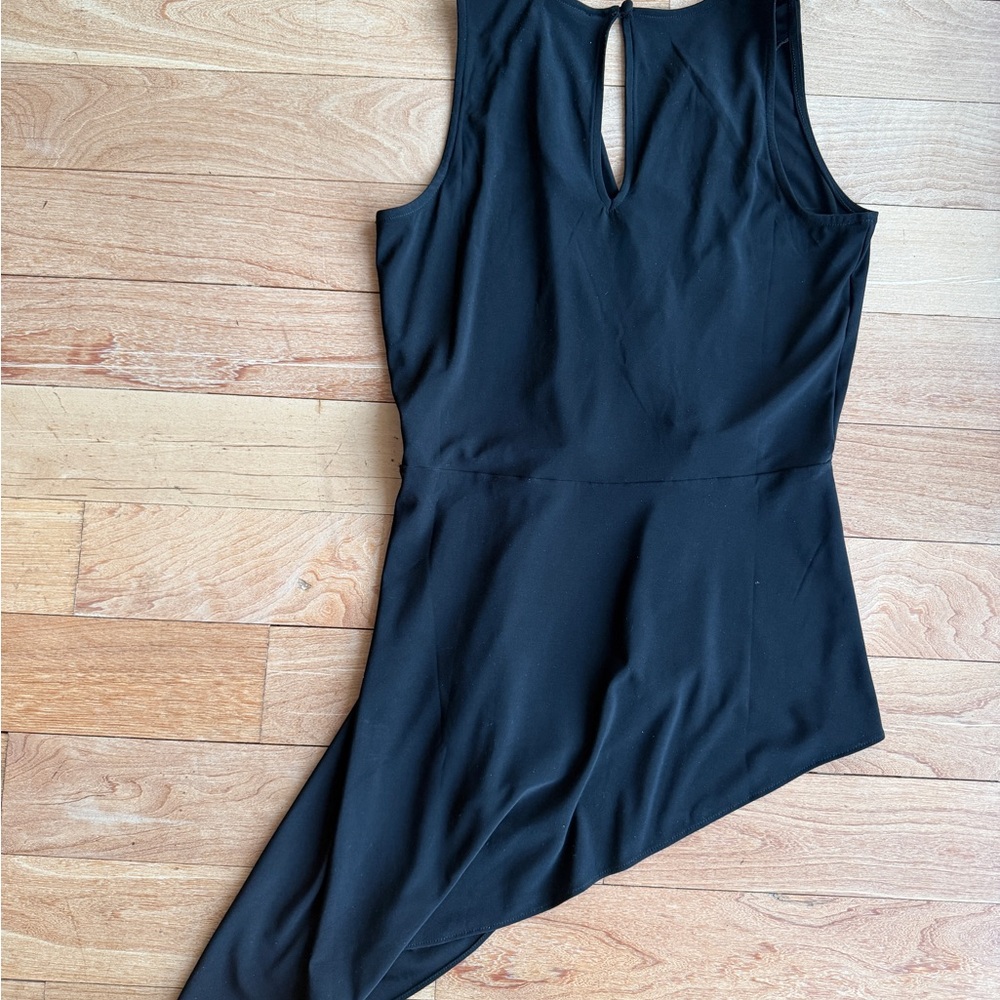 White House black market Black Asymmetric Hem Sleeveless Dress